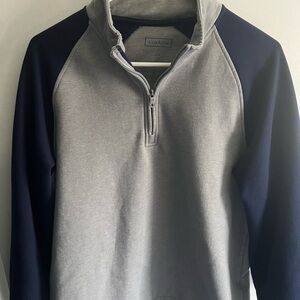 Club Room Men's Gray and Navy Sweater